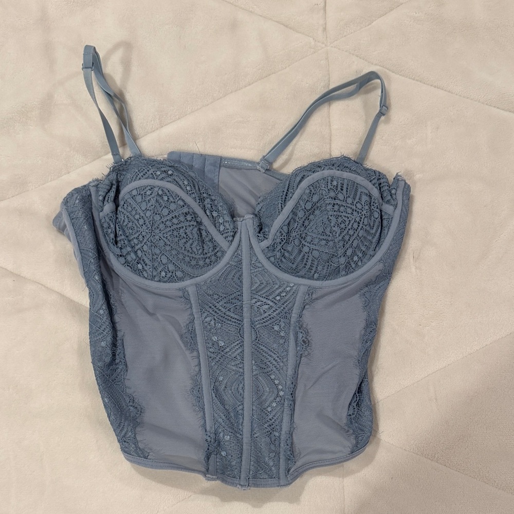 Garage Blue Lace Bustier corset top